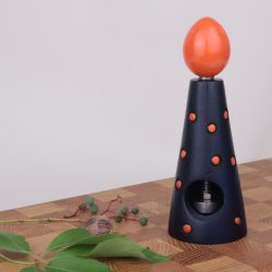 Stylische handgedrechselte Muskatmühle blau